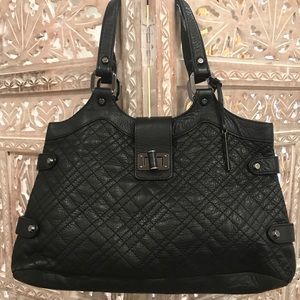 Elliot Lucca Black Stitched Leather Handbag